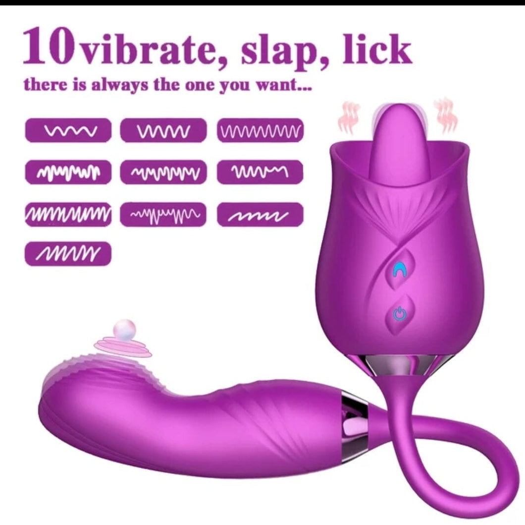 Rose Licking combo vibrator Kinky-Lady Purple 